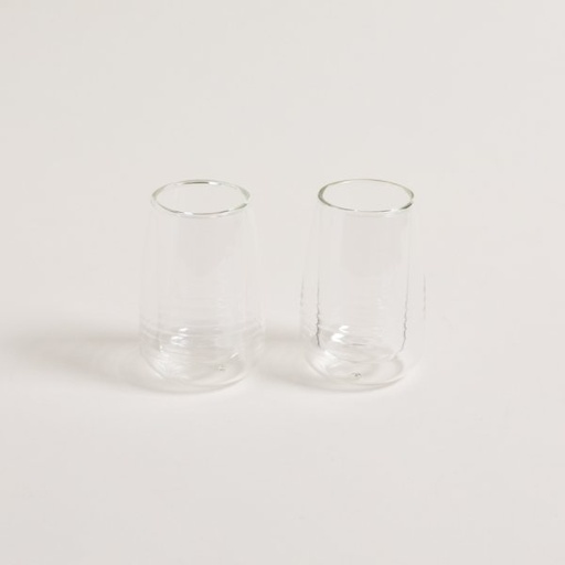 [4111217] SET X 2 MUGS DOBLE VIDRIO SIN ASA 140 ML