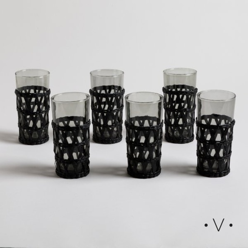 [4111265] SET X 6 VASOS MAJA BLACK 420 ML VASSA HOME