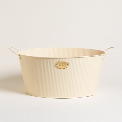 [4112732] FRAPERA OVAL DE METAL CREAM GENERAL STORE 38X28X18