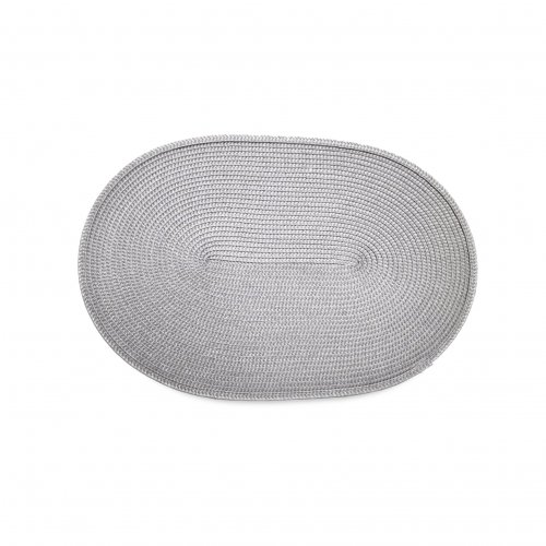 [2561395] SET X6 INDIVIDUALES DE POLIPROPILENO TRAMADO OVAL DE 30X45CM GRIS CLARO