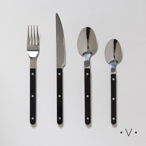 [411873] SET DE CUBIERTOS TOSCANA BLACK X 24 PIEZAS VASSA HOME