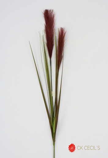 [4130269] REED GRASS SPRAY 78CM BURGUNDY