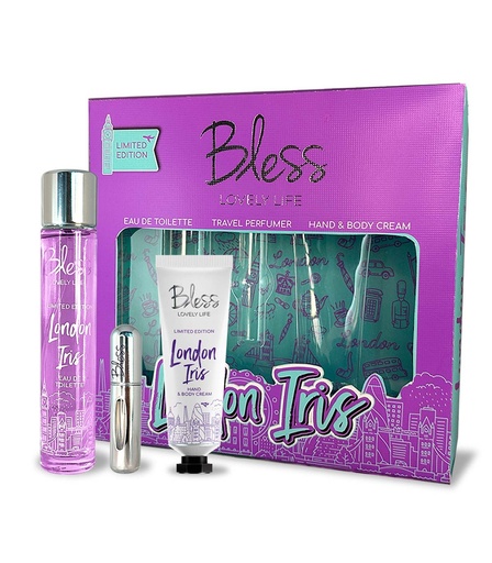 [130406] TRIO LONDON IRIS EDT TRAVEL PERFUMER Y CREMA CORPORAL Y DE MANOS BLESS