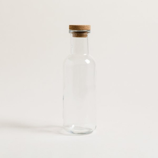 [4112957] BOTELLA DE VIDRIO LISA TAPA CORCHO 1000 ML 