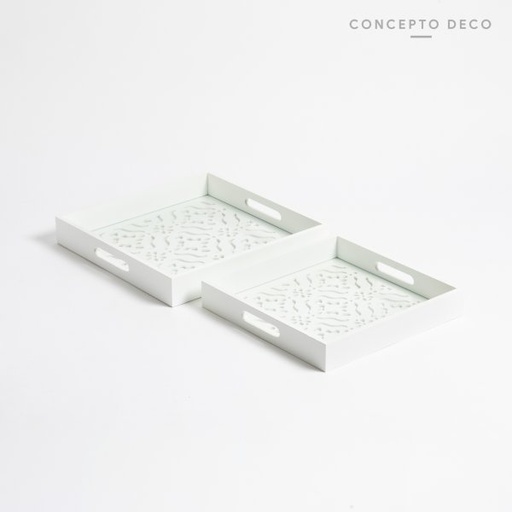 [1650125] BANDEJA AGRA SET X2 G:30X30 C:26X26CM BLANCO