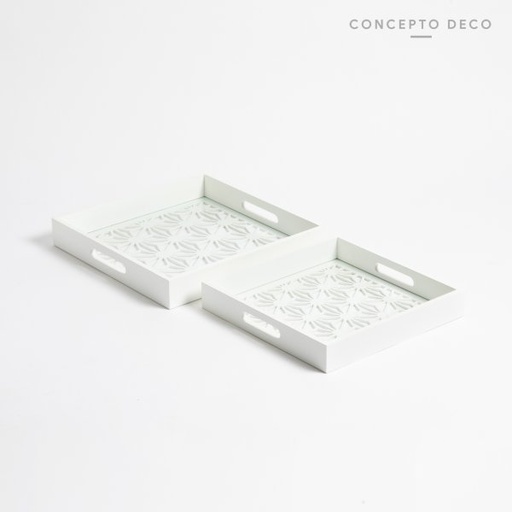 [1650127] BANDEJA CHENNAI G:30X30 C:26X26CM BLANCO OPORTUNIDAD