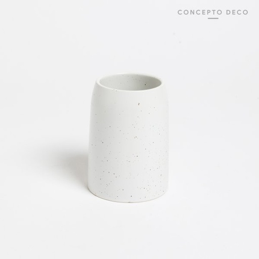 [1650143] PORTACEPILLO GRANITO REDONDO 11CM BLANCO