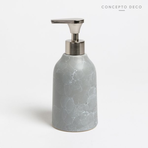 [1650151] DISPENSER CERAMICA SIMIL MÁRMOL SILUETA 19CM GRIS