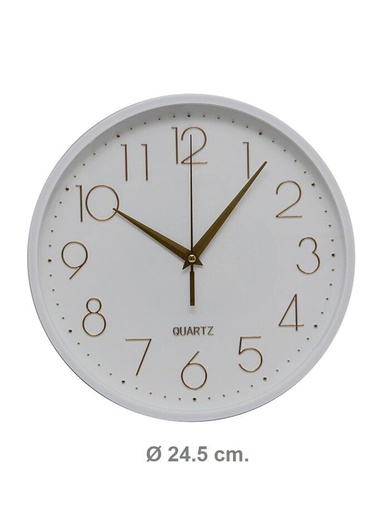 [141408] RELOJ PARED BLANCO 24.5 CM RL2511