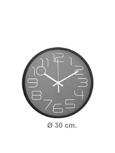 [141409] RELOJ PARED NEGRO 30  CM RL3010