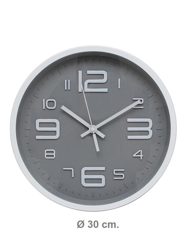 [141411] RELOJ PARED GRIS 30  CM RL3012