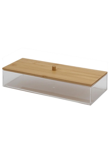 [141432] CAJITA ACRILICO CON TAPA BAMBU 25 X 6 X 10 BA2004