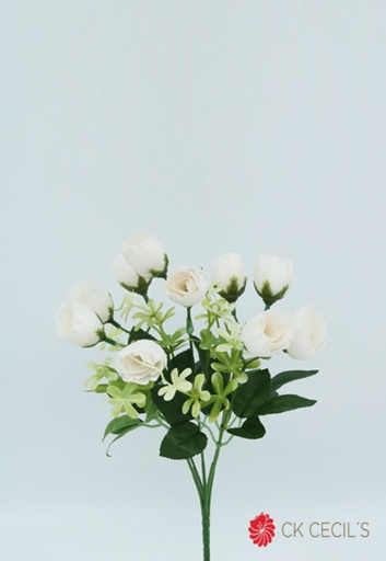 [4130328] ROSE BUD X 5 X31CM / WHITE