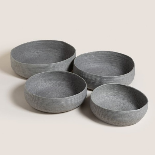 [4113169] SET X 4 CANASTOS BAJOS JIALING GREY 37/43/46/51 CM