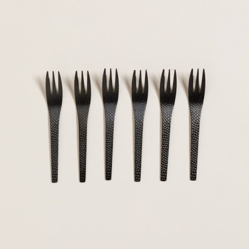[4113197] SET X 6 TENEDORES VAJRA NEGRO 13 CM