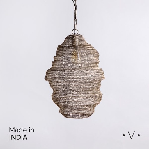 [4113344] LAMPARA COLGANTE MADHUR SILVER ANTIQUE 46X40 CM VASSA HOME