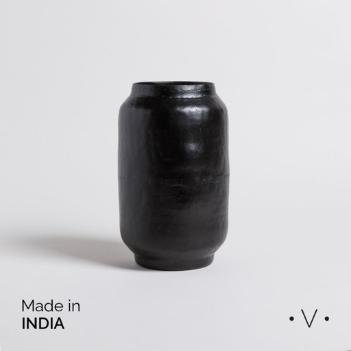 [4113374] JARRON BHIMA NEGRO 16,5X26 CM VASSA HOME