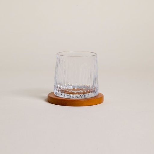 [4113506] VASO DE WHISKY CON BASE DE MADERA