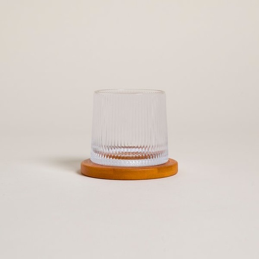 [4113507] VASO DE WHISKY CON BASE DE MADERA