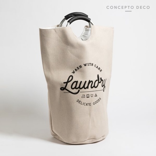 [165207] CESTO LAUNDRY DELICATE CON MANIJA CRUDO 58X28CM
