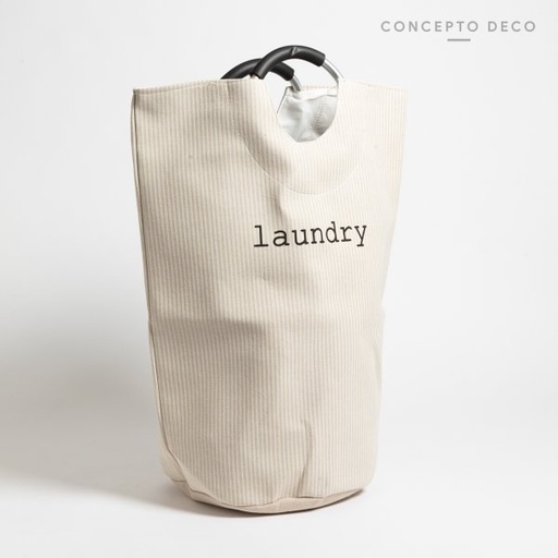 [165209] CESTO LAUNDRY RAYAS FINAS CRUDO 56X28CM