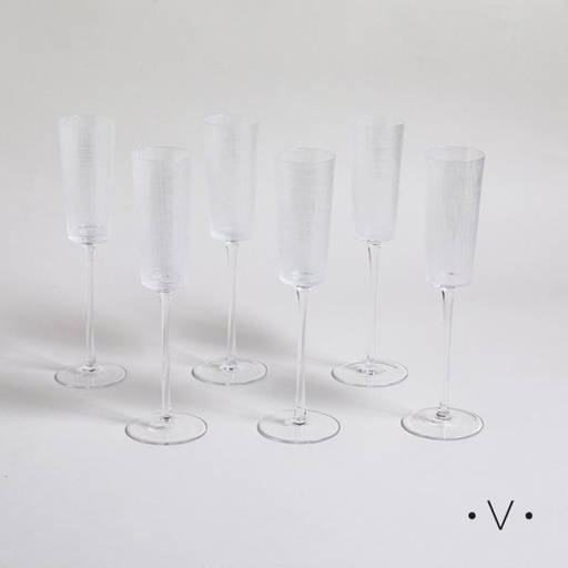 [4113555] SET X 6 COPAS DE CHAMPAGNE VITTORIA 160 ML VASSA HOME