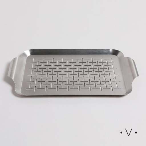 [4113571] BANDEJA PARA PARRILLA DE ACERO INOXIDABLE  RECTANGULAR 43X25 CM VASSA HOME