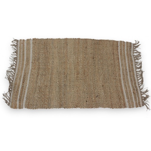 [380283] ALFOMBRA 70 X 120 CM YUTE Y GUARDA ALGODÓN BLANCO