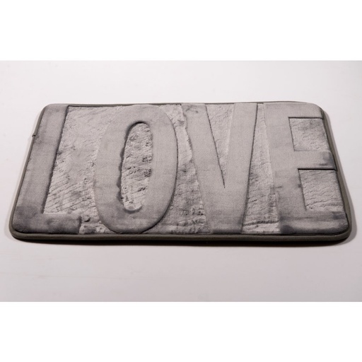 [380293] ALFOMBRA DE BAÑO MICROFIBRA 43 X 61 CM LOVE GRIS