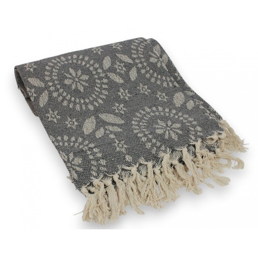 [380481] MANTA 130 X 190 CM GRIS MANDALA NATURAL