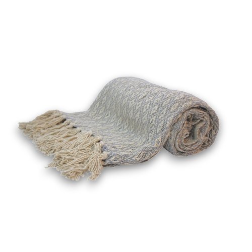 [380307] MANTA 125 X 150 CM GRIS CLARA CON ROMBO CHICO BLANCO