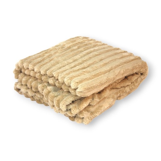 [380308] MANTA 150 X 200 CM POLAR LISA RIBETEADA BEIGE