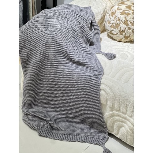 [380303] MANTA 120 X 180 CM TRAMA TEJIDO GRIS