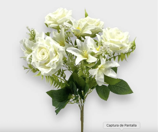 [180091] RAMO DE ROSAS C/LILIUN 42CM