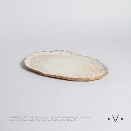 [4113807] BANDEJA OVAL BADAIN 40X24 CM VASSA HOME