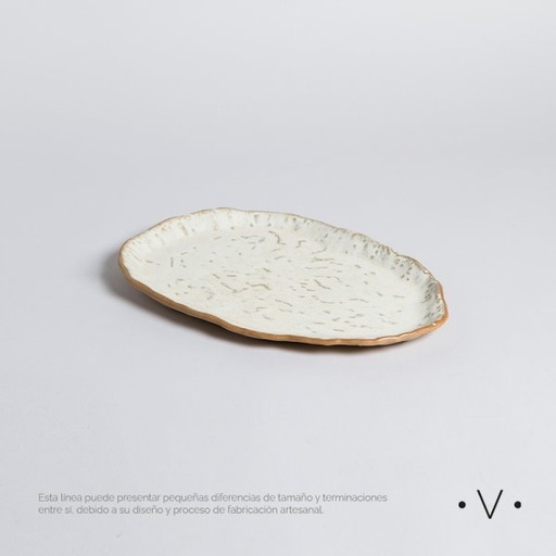 [4113808] BANDEJA OVAL BADAIN 32X20 CM VASSA HOME