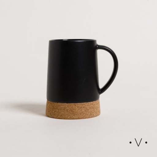 [4113855] MUG NET BLACK BASE DE CORCHO 310 ML VASSA HOME