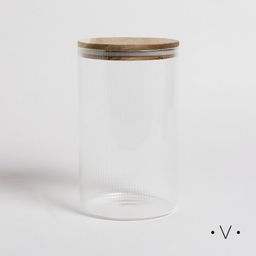[4113858] FRASCO REDONDO CON LINEAS VERTICALES 2400 ML VASSA HOME