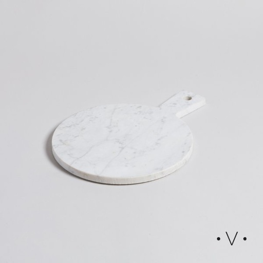 [4113873] TABLA REDONDA DE MARMOL CON MANGO 30X22 CM VASSA HOME