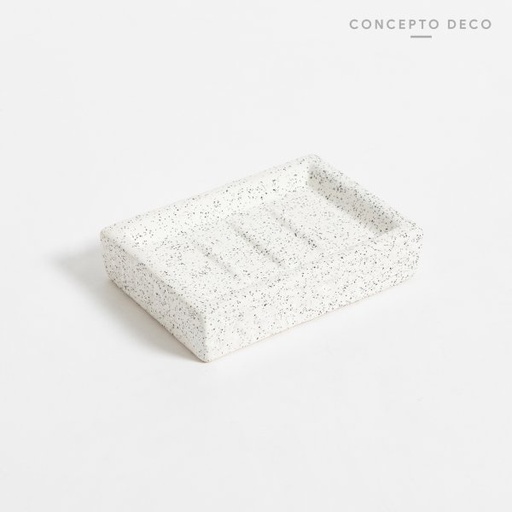[1650357] JABONERA GRANITO CUADRADO BLANCO 12CM