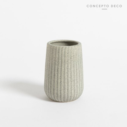 [1650369] PORTACEPILLO GRANITO RELIEVE GRIS 11CM