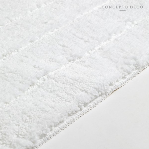 [1650235] ALFOMBRA MICROFIBRA RAYAS BLANCA 50X80CM