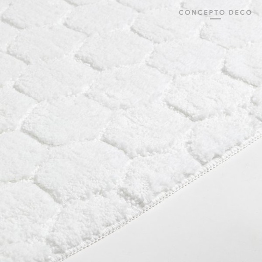 [1650236] ALFOMBRA MICROFIBRA OCTÁGONO BLANCA 50X80CM