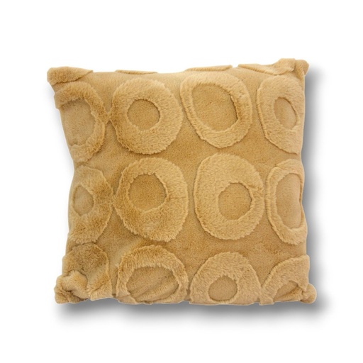 [380229] FUNDA DE ALMOHADÓN 40 X 40 CM TRAMA CÍRCULOS BEIGE