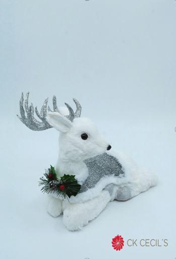 [277661] CIERVO SENTADO 29 X 28 CM. WHITE