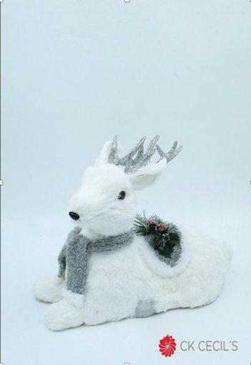 [277664] CIERVO SENTADO 37 X 35 CM. WHITE