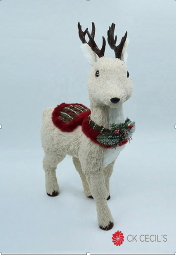 [277616] CIERVO PARADO 36 X 50 CM. BEIGE RED