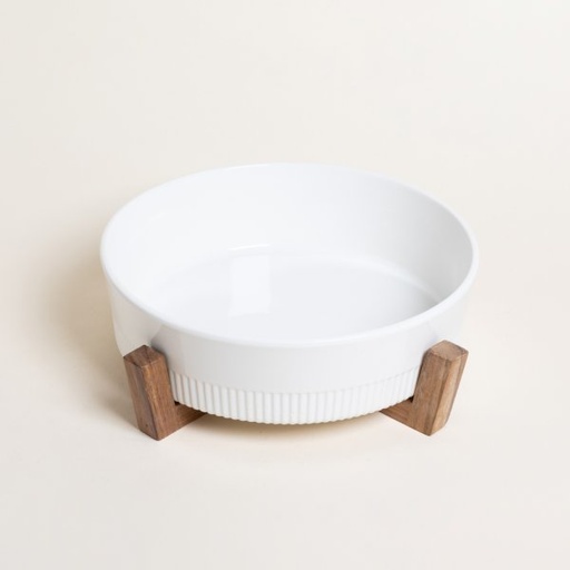 [4114172] FUENTE REDONDA PARA HORNO CON BASE DE ACACIA 28 CM