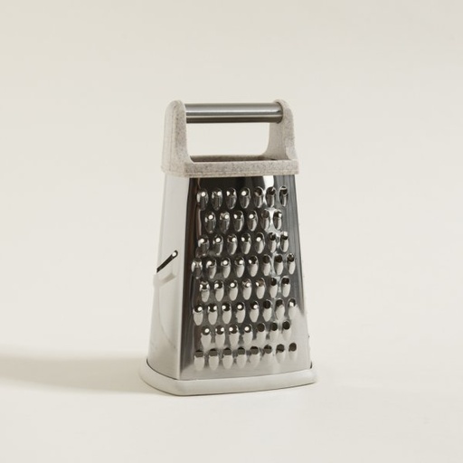 [4114239] RALLADOR 4 CARAS DE ACERO INOX CON MANGO ACERO 23X12X14 CM