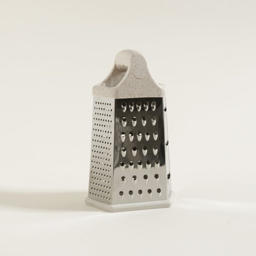 [4114243] RALLADOR HEXAGONAL DE ACERO INOX CON MANGO GRANITE 23X14X12 CM